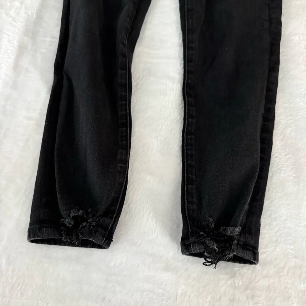 American Eagle Dream Jean Black Buttonfly Stretch Skinny Jeans 2 - Picture 2 of 7